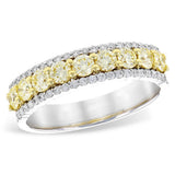 14K White And Yellow Gold Classic Natural Diamonds Band
