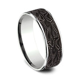 Gray Tantalum And 14K White Gold ‘The Python’ Snakeskin Patterned 7.5mm Wedding Band