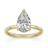 14K Yellow Gold 2.06Ct Pear Lab Grown Diamonds Hidden Halo Engagement Ring