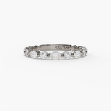 14K White Gold Modern Natural Diamonds Band