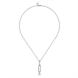 Sterling Silver Pearl Drop Pendant Necklace