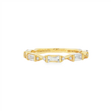 14K Yellow Gold Baguette Natural Diamonds Band