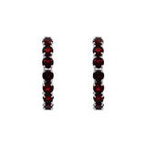 January Birthstone Sterling Silver Garnet Inside Out Earrings