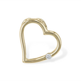 14K Yellow Gold Heart Diamond Pendant