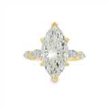 14K Yellow Gold 5.00Ct Marquise Lab Grown Diamonds Modern Engagement Ring