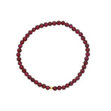 January Birthstone Bracelet: 4mm Faceted Garnet Bracelet With Gold Filled Finishing Bead