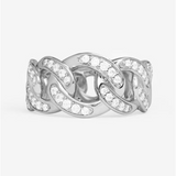 Silver Overlay Graduated Pavé 'Julian' Cubic Zirconia Ring