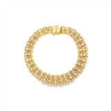 JT ESTATE 14K Yellow Gold Wide Fancy Link Bracelet