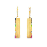 14K Yellow Gold Diamonds Dangle Earrings