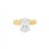 14K Yellow And White Gold Oval Diamond Engagement Ring