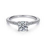 14K White Gold 'Jocelyn' Classic Round Natural Diamonds Engagement Ring