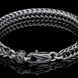"Paros" Oxidized Sterling Silver Foxtail Chain Bracelet