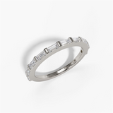 14K White Gold Baguette Natural Diamonds Band