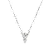 14K White Gold Lab Grown Diamonds Contemporary Necklace