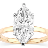 14K Yellow And White Gold 2.55Ct Marquise Lab Grown Diamonds Hidden Halo Engagement Ring