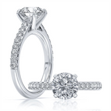 14K White Gold 2.03Ct Round Lab Grown Diamond Classic Engagement Ring