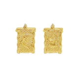 JT ESTATE 14K Yellow Gold Elephant And Dolphin Small Oval Hoops