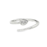 14K White Gold Contemporary Natural Diamonds Ring