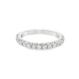 14K White Gold Classic French Pavé Natural Diamonds Band