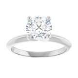 14K White Gold 6.6-7.2mm Round Center Solitaire Engagement Ring