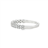 14K White Gold Organic Natural Diamonds Band