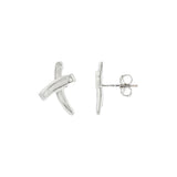 JT ESTATE Sterling Silver Tiffany & Co. 'X' Stud Earrings