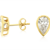 14K Yellow Gold 2.00 CTW Pear Lab Grown Diamonds Stud Earrings