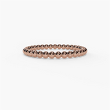 14K Rose Gold Beaded Bubble Stackable Wedding Band