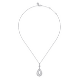 Sterling Silver Bujukan Pear Pendant Necklace