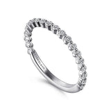 14K White Gold Modern Natural Diamonds Band