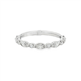 14K White Gold Modern Natural Diamonds Band