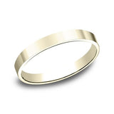 14K Yellow Gold 2mm Flat Plain Straight Wedding Band