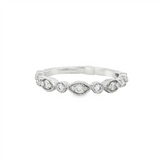 14K White Gold Vintage Natural Diamonds Band