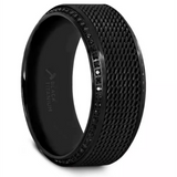 Black Titanium ‘Knight’ 10mm Steel Chain Black Diamond Wedding Band