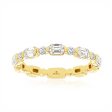 14K Yellow Gold Contemporary Natural Diamonds Band