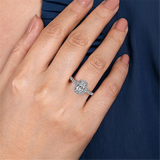 14K White Gold 'Lyla' Halo Oval Diamond Engagement Ring