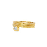 14K Yellow Gold Stackable Natural Diamonds Ring