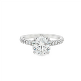 14K White Gold 2.03Ct Round Lab Grown Diamond Classic Engagement Ring