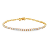 14K Yellow Gold Natural Diamonds Tennis Bracelet