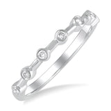 14K White Gold Stackable Natural Diamonds Ring