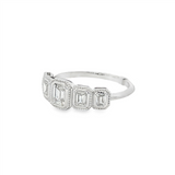 14K White Gold Contemporary Natural Diamonds Ring