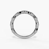 14K White Gold Contemporary Natural Diamonds Band