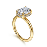 14K Yellow Gold 'Bonnie' Hidden Halo Oval Natural Diamonds Engagement Ring