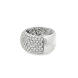 14K White Gold Wide Pavé Natural Diamond Band