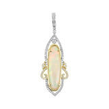 18K White And Yellow Gold White Opal Pendant