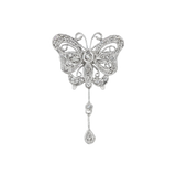 JT ESTATE 14K White Gold Butterfly Natural Diamonds Ring