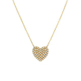 18K Yellow Gold Natural Diamonds Heart Necklace