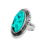 JT ESTATE Sterling Silver Turquoise Ring