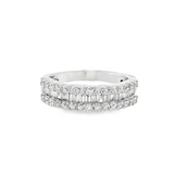 14K White Gold Baguette Natural Diamonds Band