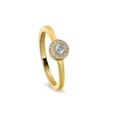 Gold Vermeil April Birthstone Round Diamond Halo Ring